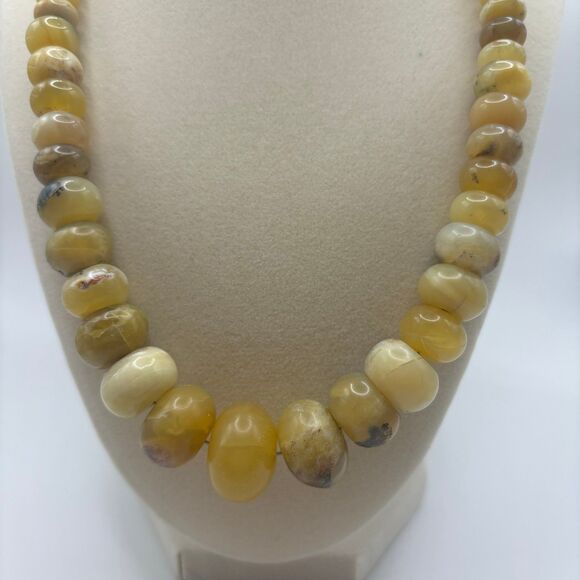JAY KING, DRT-Sterling Silver Heavy Chunky Yellow Opal Nugget Necklace - Picture 1 of 6